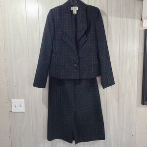 Cristina's Womens Skirt Suit Y2K Black Jacket 7/8 Skirt 5/6 Made In Japan work